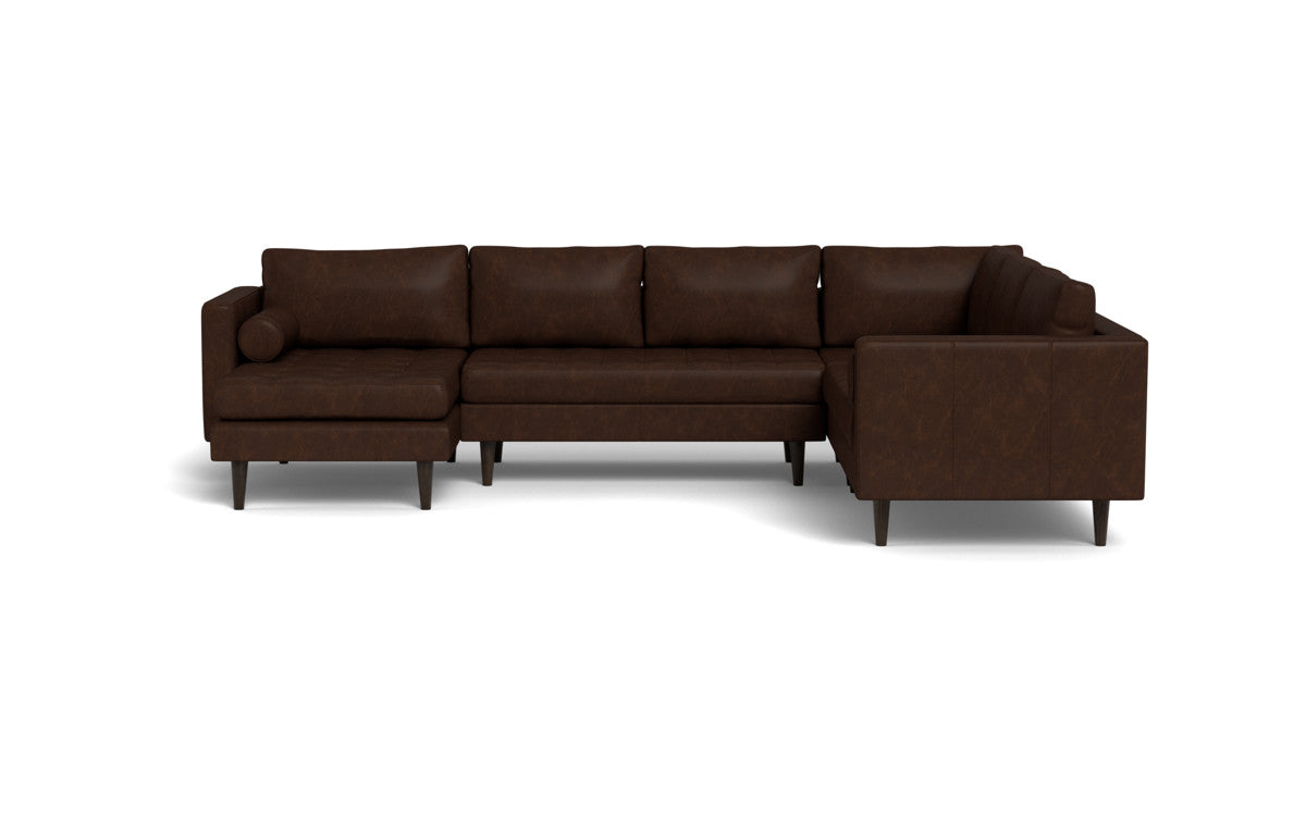 Ladybird 133" Leather Corner Sectionals w. Left Chaise - Cheyenne Arrowshaft