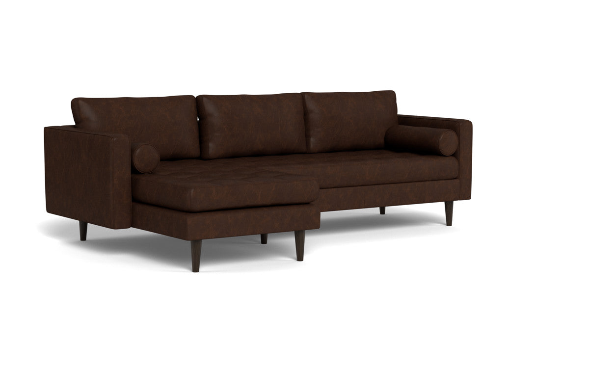 Ladybird 102" Leather Left Chaise Sectional - Tribeca Scarlet