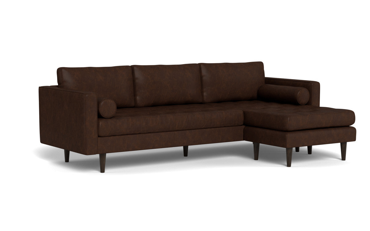 Ladybird 104" Leather Reversible Sofa Chaise - Cheyenne Arrowshaft