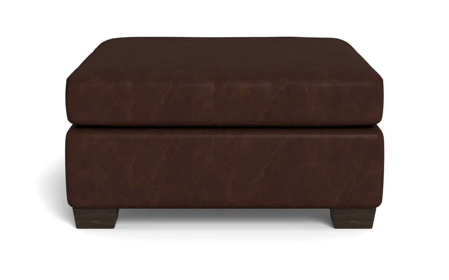 Track Leather Cocktail Ottoman -