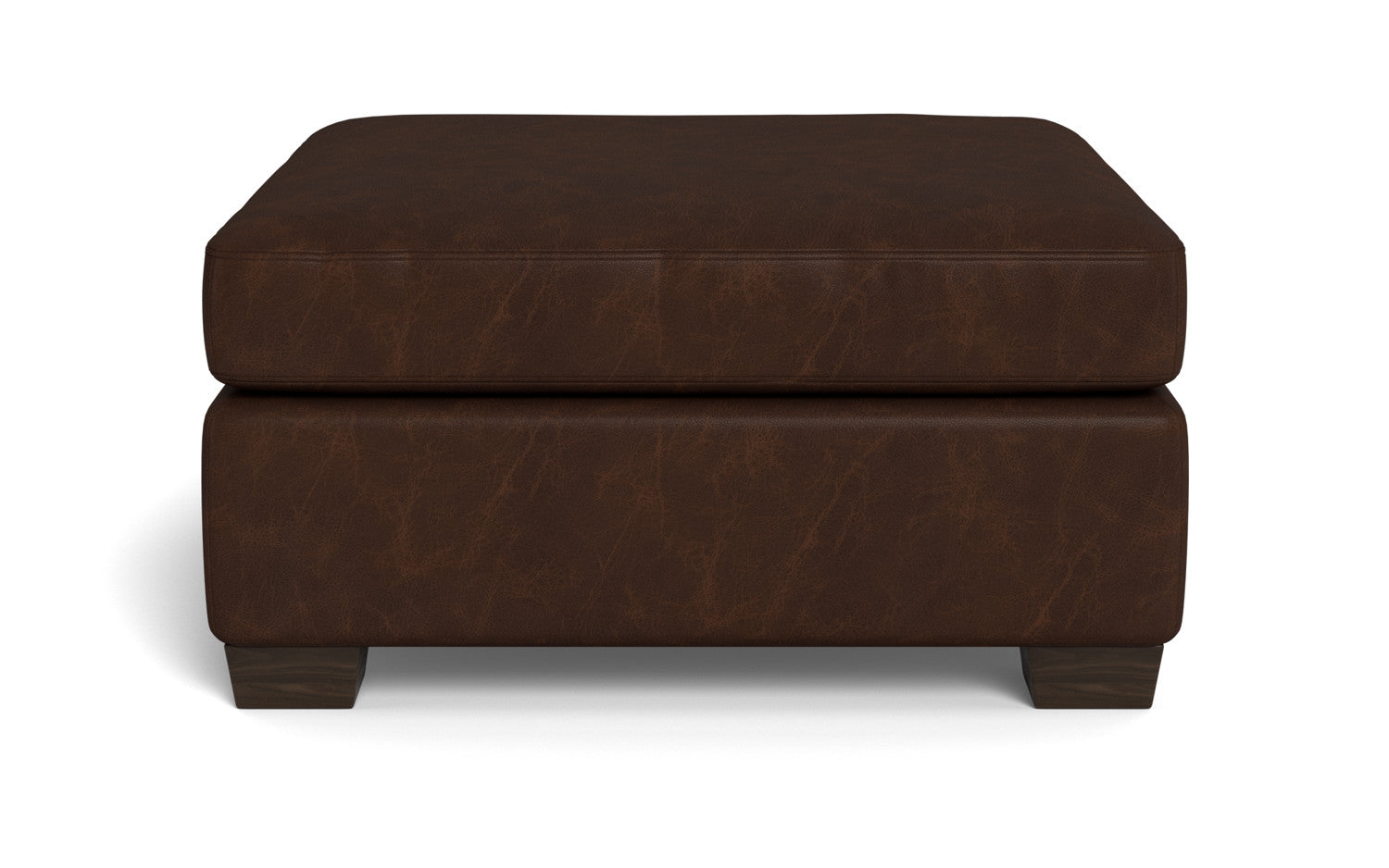 Track Leather Cocktail Ottoman -