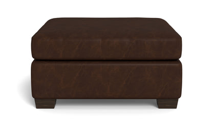 Track Leather Cocktail Ottoman -