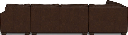 Track 141" Leather Corner Sectionals W. Full Sleeper & Right Chaise