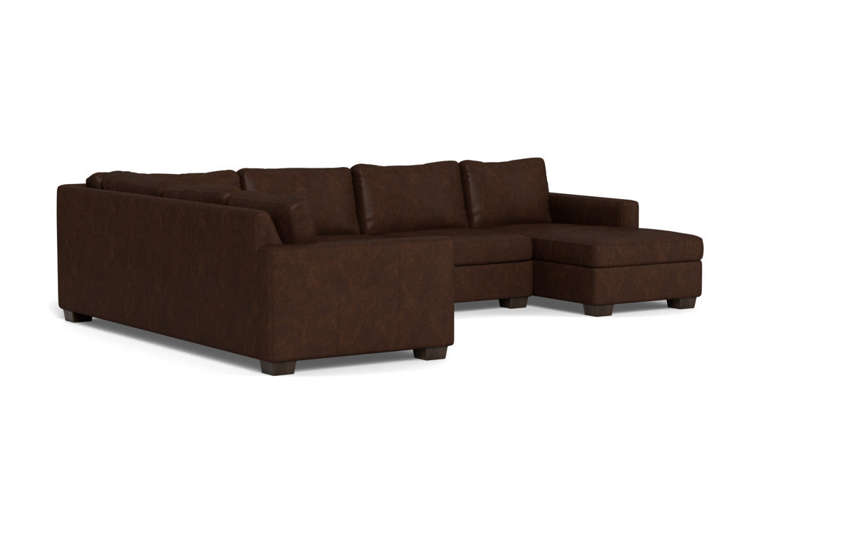 Track 141" Leather Corner Sectionals W. Full Sleeper & Right Chaise