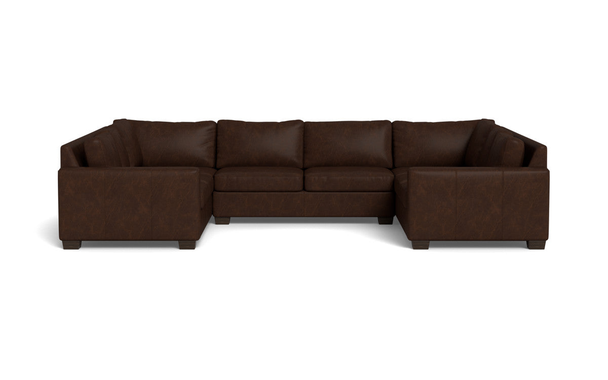 Track 141" Leather Corner Sofa U Sectional - Cheyenne Arrowshaft