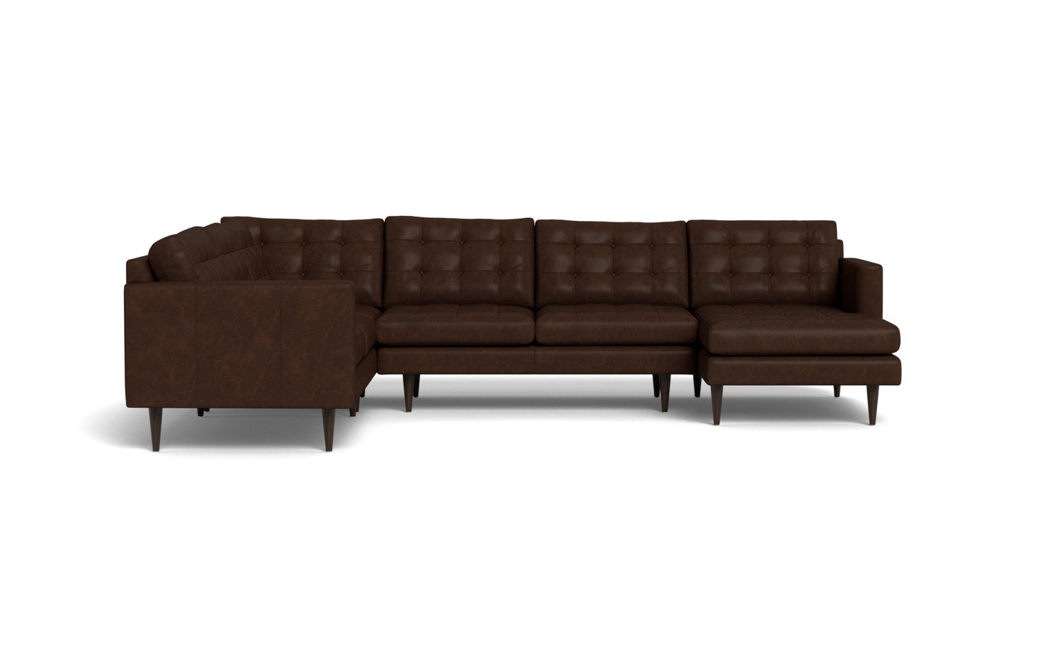 Wallace 131" Leather Corner Sectionals w. Right Chaise - Cheyenne Arrowshaft