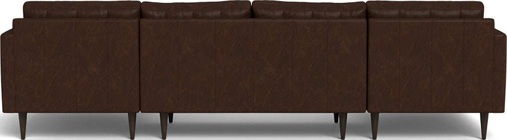 Wallace 126" Leather Double Chaise U Sectional - Cheyenne Arrowshaft