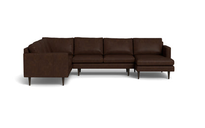 Wallace 131" Leather Untufted Corner Sectionals w. Right Chaise - Cheyenne Arrowshaft