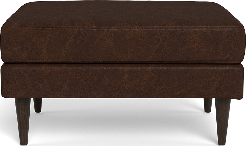 Wallace Leather Untufted Ottoman - Cheyenne Arrowshaft