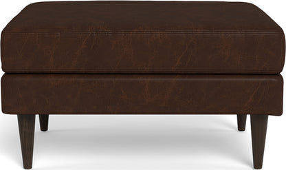 Wallace Leather Untufted Ottoman - Cheyenne Arrowshaft