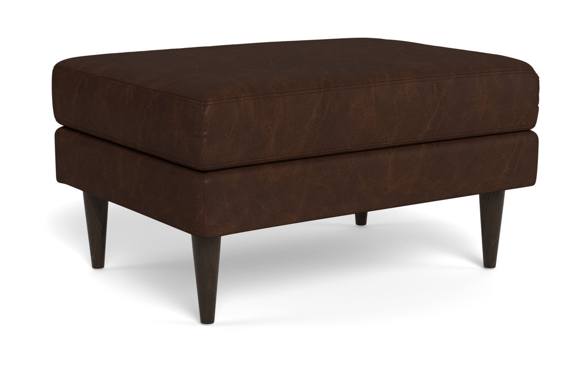 Wallace Leather Untufted Ottoman - Cheyenne Arrowshaft