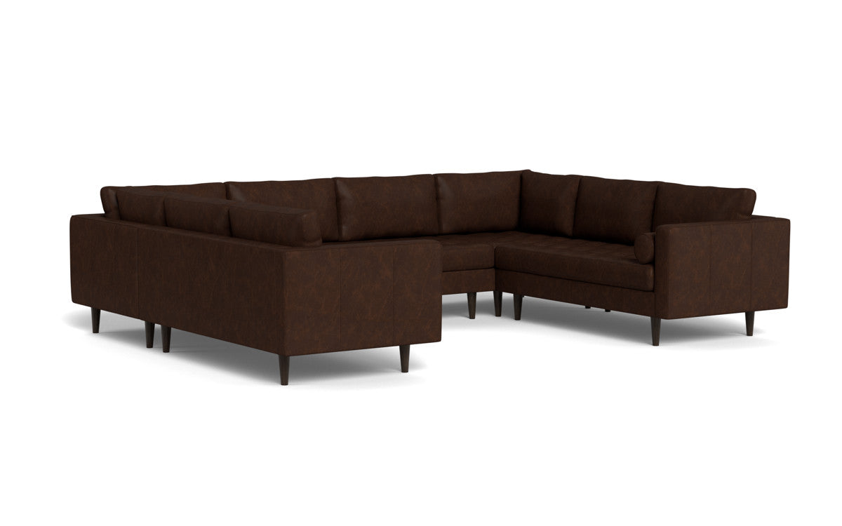 Ladybird 134" Leather U Sectional - Cheyenne Arrowshaft