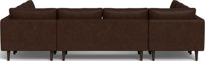 Ladybird 134" Leather U Sectional - Cheyenne Arrowshaft