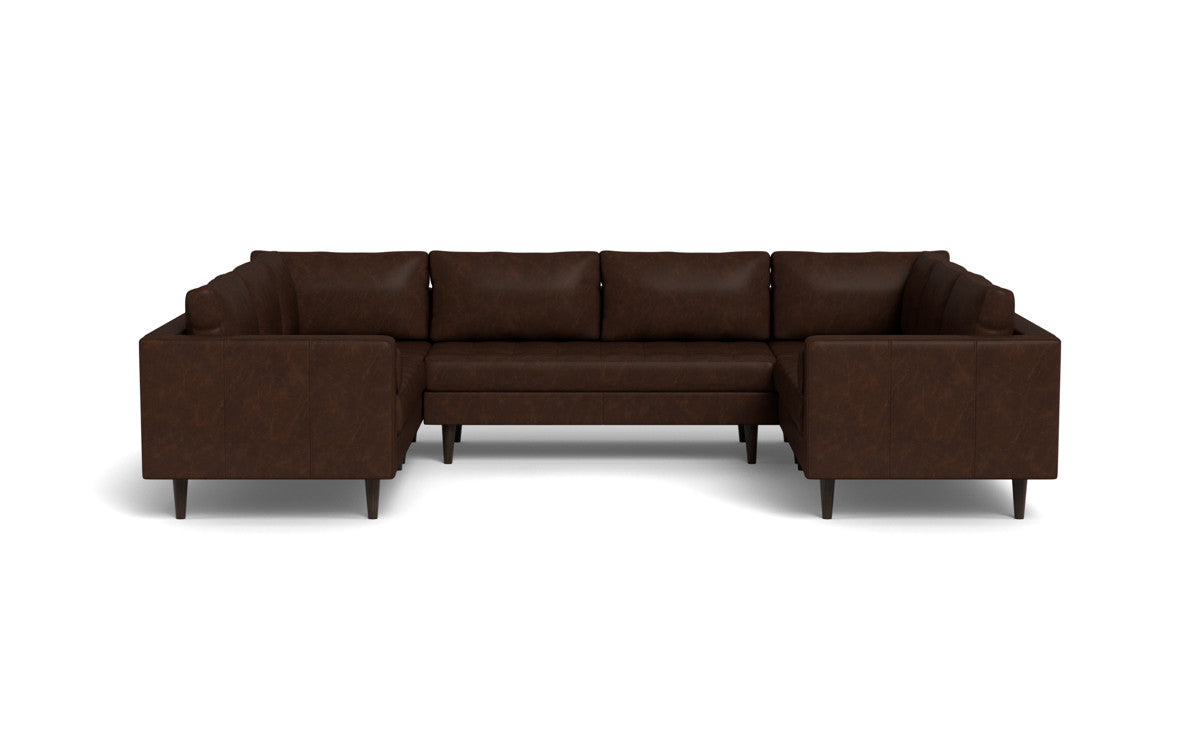 Ladybird 134" Leather U Sectional - Cheyenne Arrowshaft