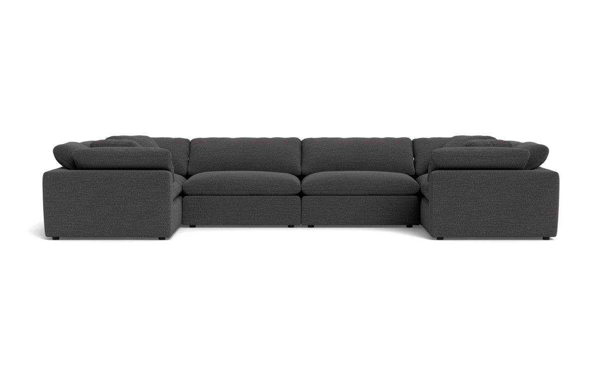 Fluffy 4 Corner U Sectional - Curious Charcoal