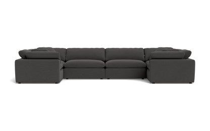 Fluffy 4 Corner U Sectional - Curious Charcoal