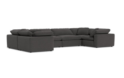 Fluffy 4 Corner U Sectional - Curious Charcoal