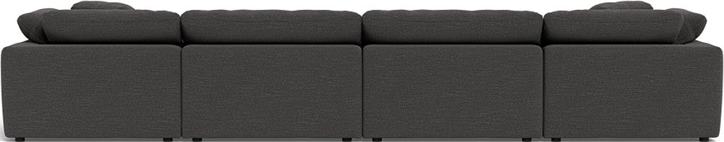 Fluffy 4 Piece Sectional W/Double Otto - Curious Charcoal