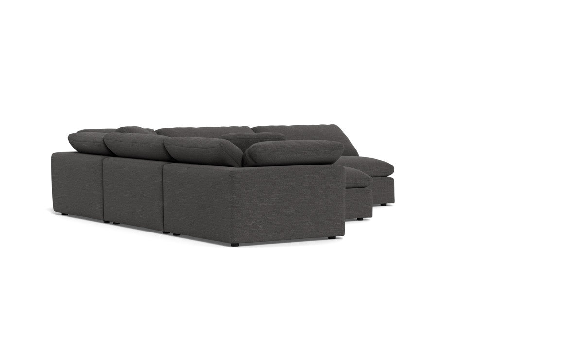 Fluffy 5 Piece Sectional W/Ottoman - Curious Charcoal