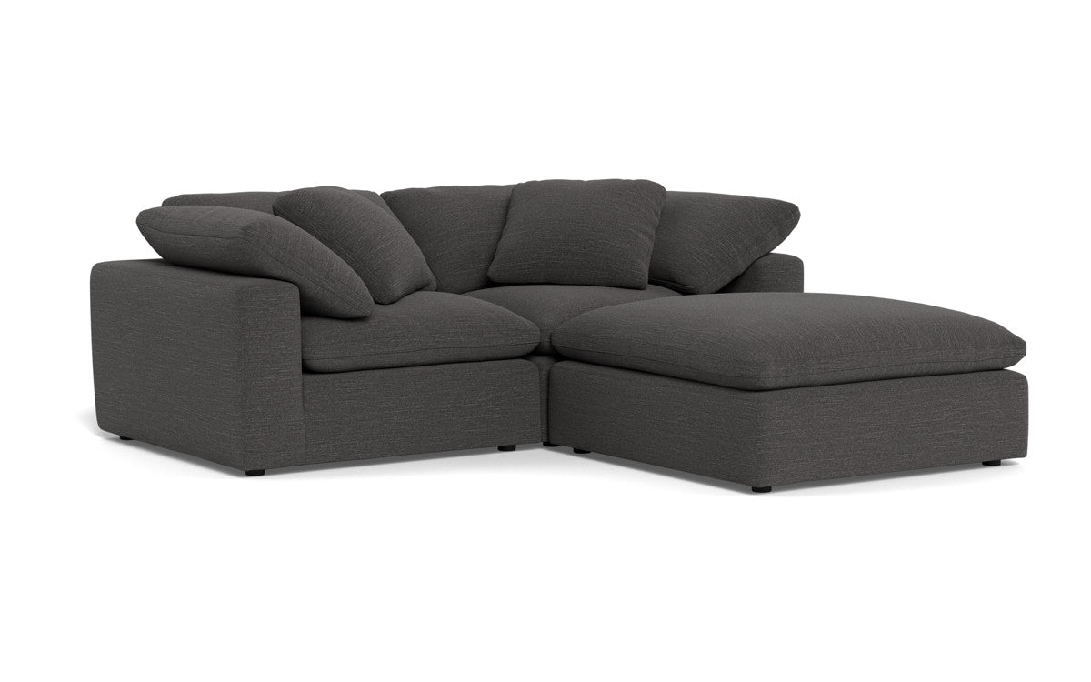 Fluffy 2 Piece Sofa w/Otto - Curious Charcoal