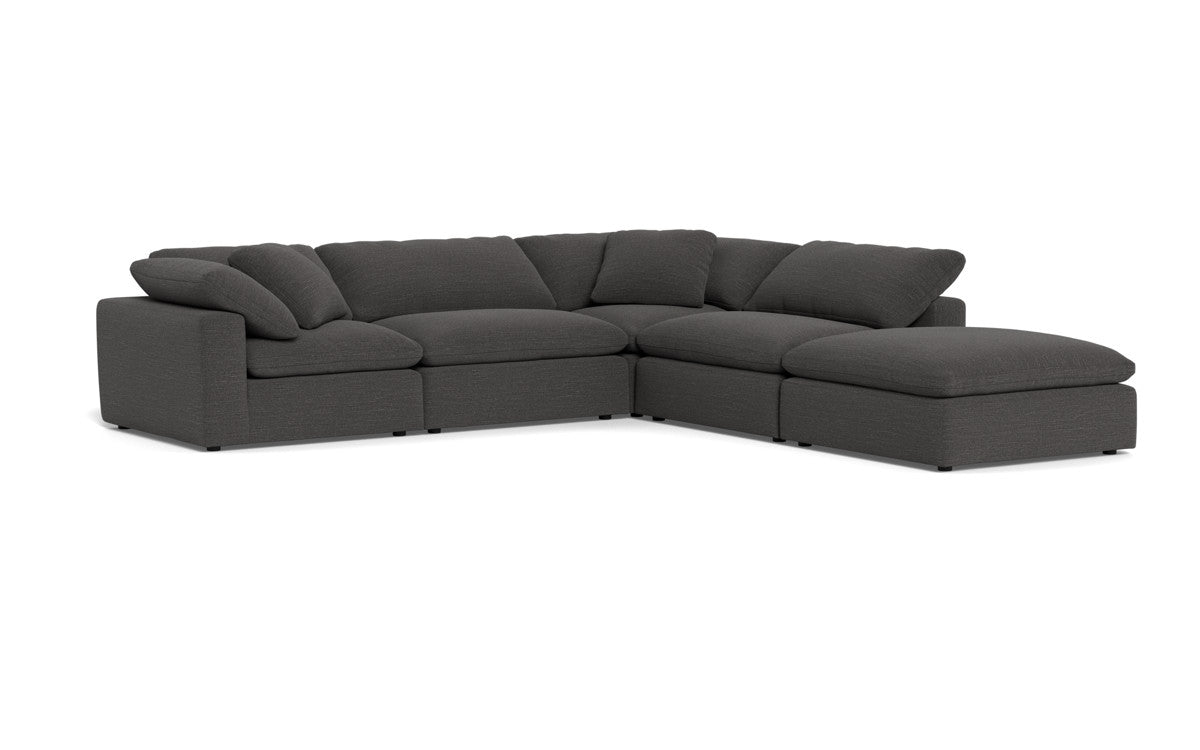 Fluffy 4 Piece Sectional w/Otto - Curious Charcoal