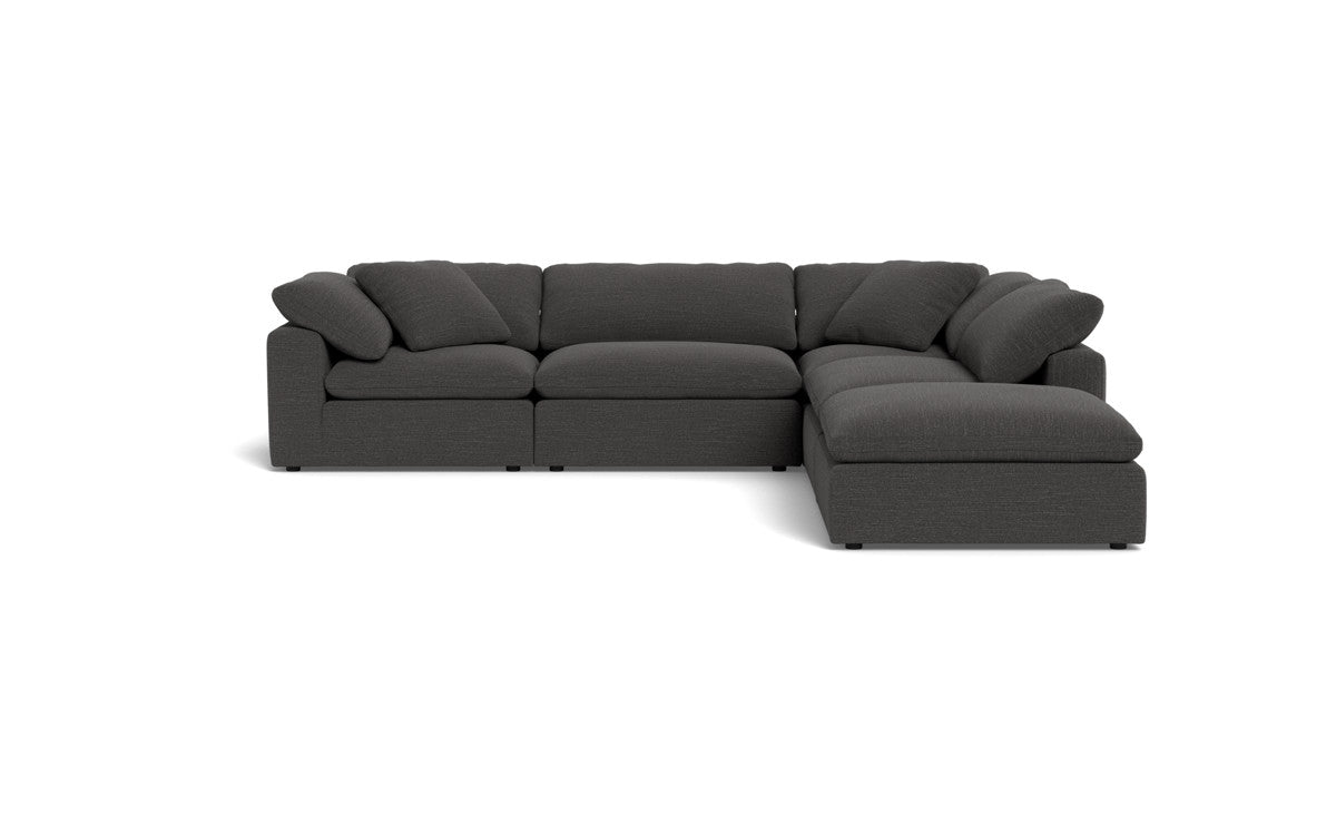 Fluffy 4 Piece Sectional w/Otto - Curious Charcoal