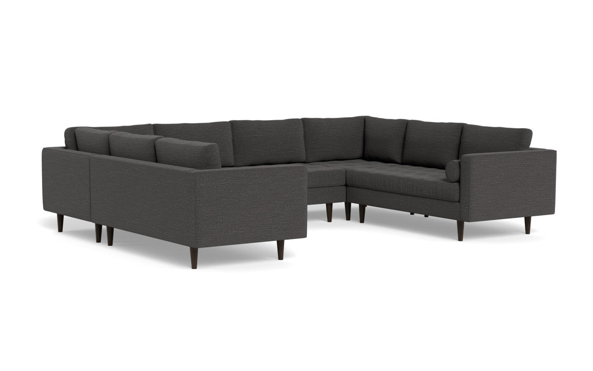 Ladybird 134" U Sectional - Curious Charcoal