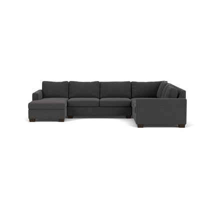 Track 141" Corner Sectionals W. Full Sleeper & Left Chaise - Curious Charcoal