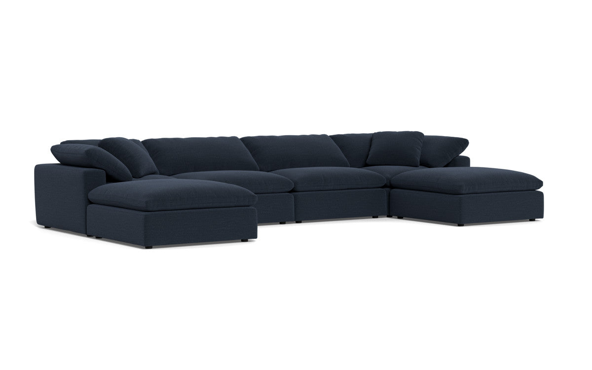 Fluffy 4 Piece Sectional W/Double Otto - Curious Eclipse