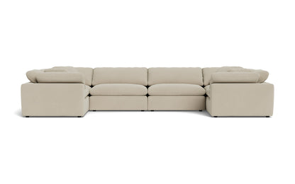 Fluffy 4 Corner U Sectional - Curious Pearl