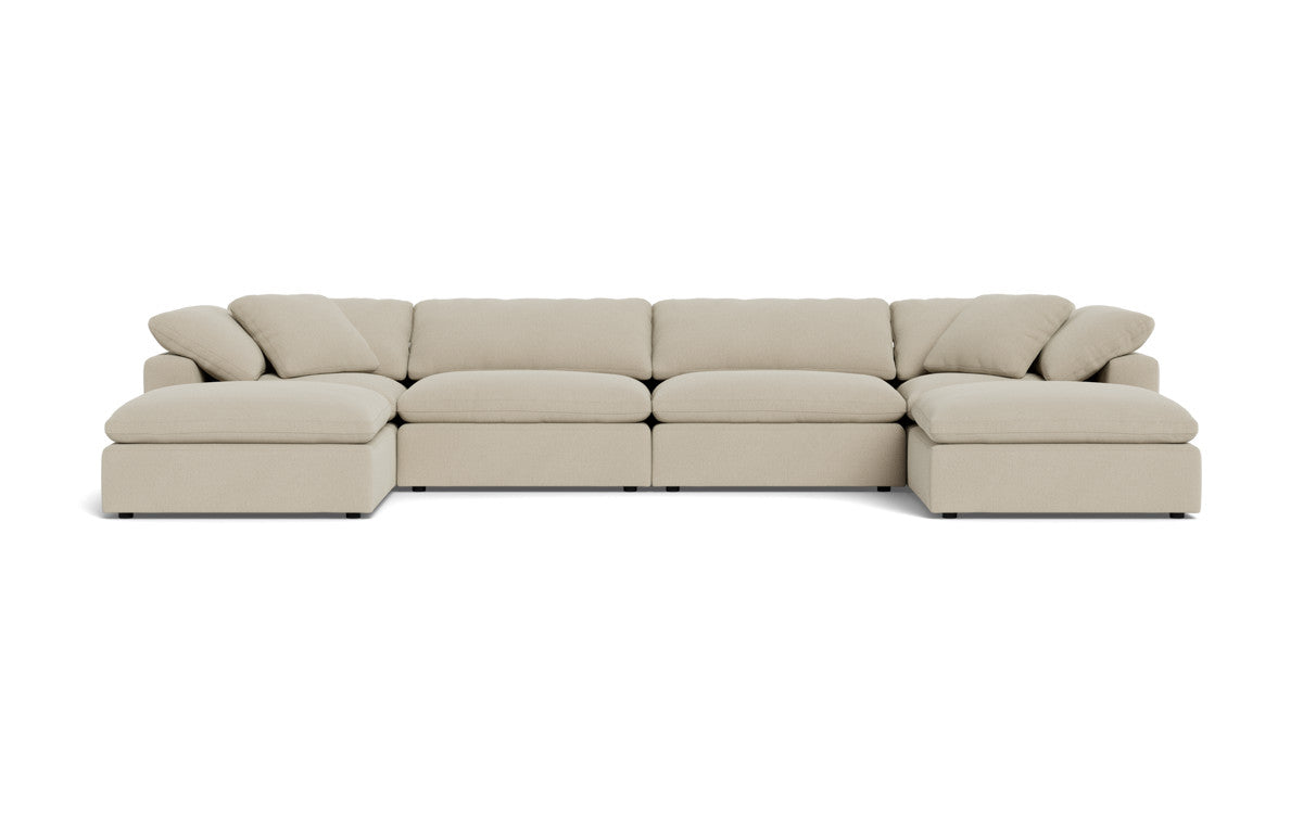 Fluffy 4 Piece Sectional W/Double Otto - Curious Pearl