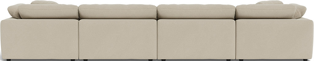 Fluffy 4 Piece Sectional W/Double Otto - Curious Pearl