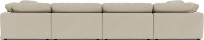 Fluffy 4 Piece Sectional W/Double Otto - Curious Pearl