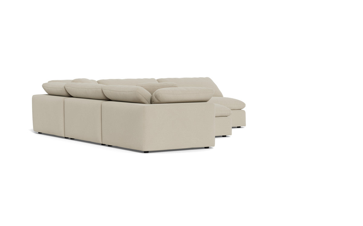 Fluffy 5 Piece Sectional W/Ottoman - Curious Pearl