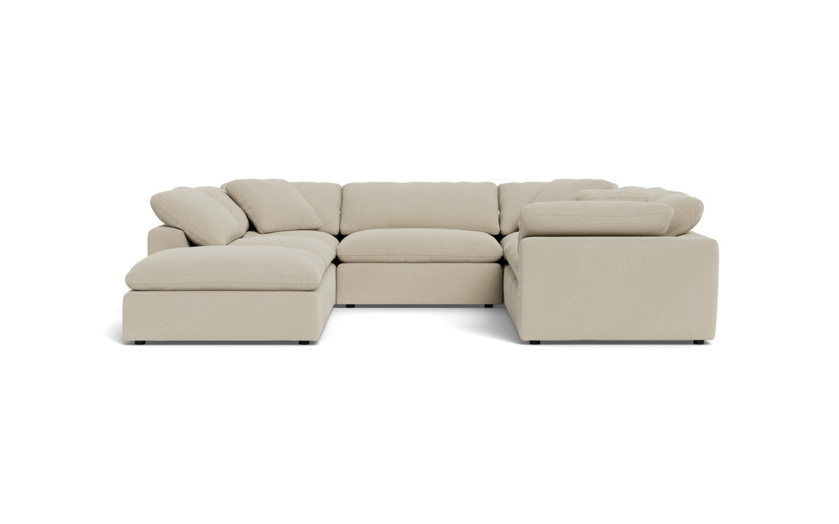 Fluffy 6 Piece Sectional W/Ottoman - Curious Pearl