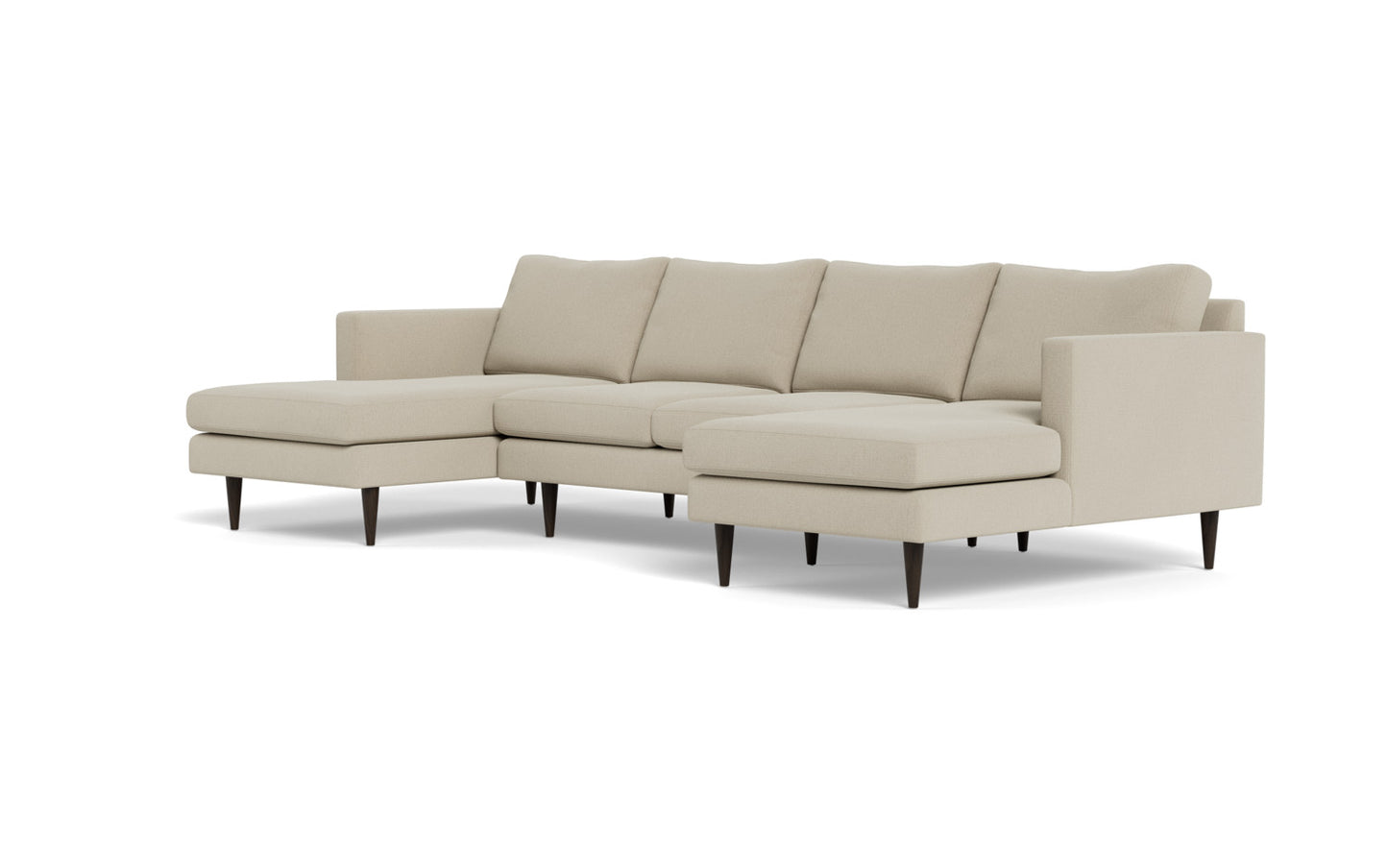 Wallace 126" Untufted Double Chaise U Sectional