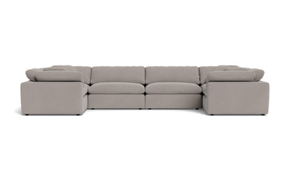 Fluffy 4 Corner U Sectional - Curious Silverpine