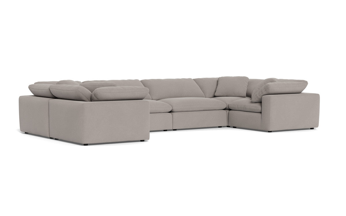 Fluffy 4 Corner U Sectional - Curious Silverpine