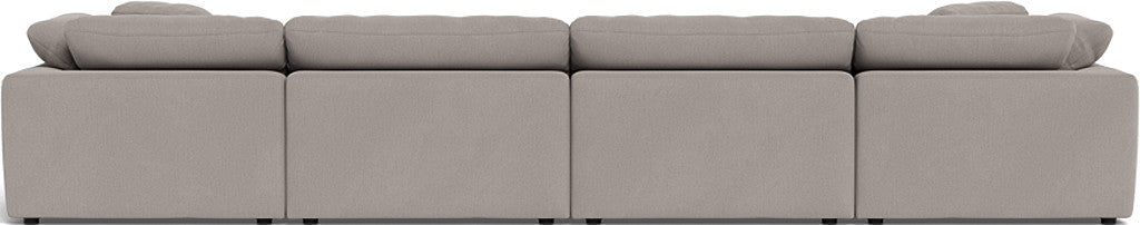 Fluffy 4 Piece Sectional W/Double Otto - Curious Silverpine