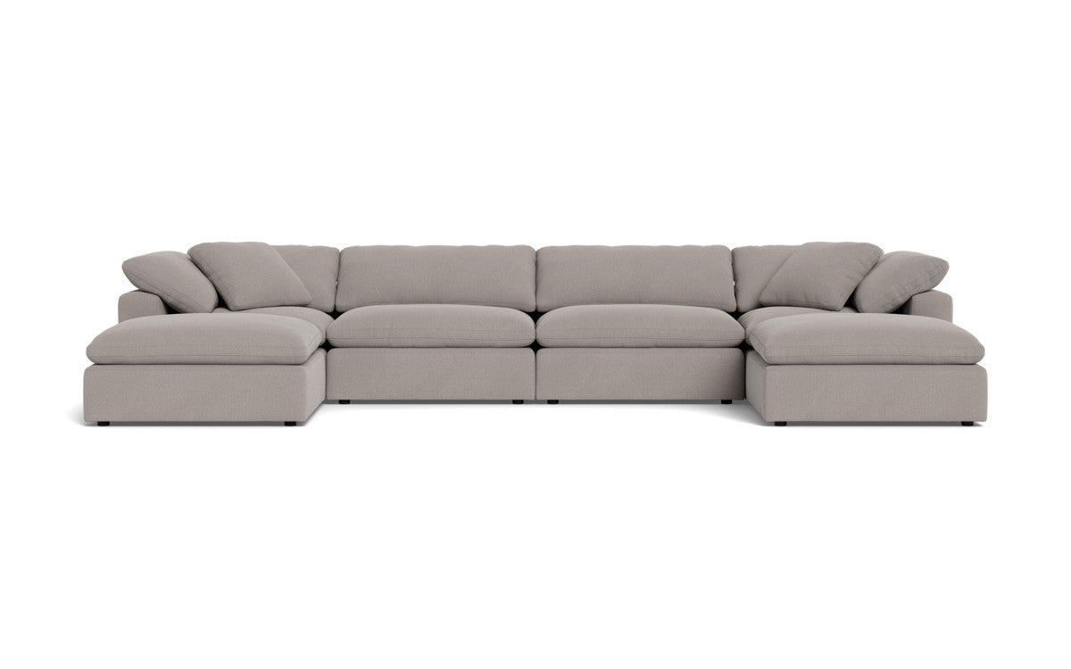 Fluffy 4 Piece Sectional W/Double Otto - Curious Silverpine