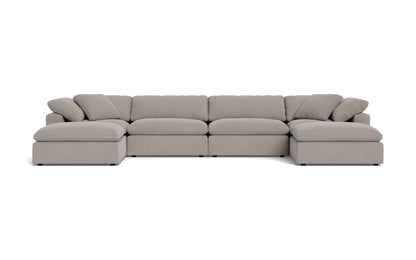 Fluffy 4 Piece Sectional W/Double Otto - Curious Silverpine