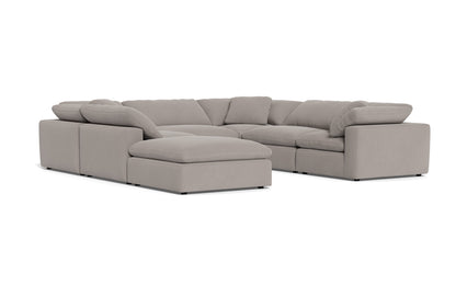 Fluffy 6 Piece Sectional W/Ottoman - Curious Silverpine