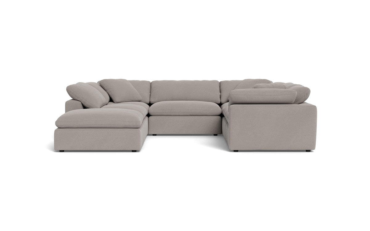 Fluffy 6 Piece Sectional W/Ottoman - Curious Silverpine