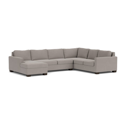 Track 141" Corner Sectionals W. Full Sleeper & Left Chaise - Curious Silverpine