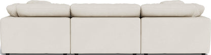 Fluffy 3 Piece Sofa W/Double Ottoman - Curious Snow