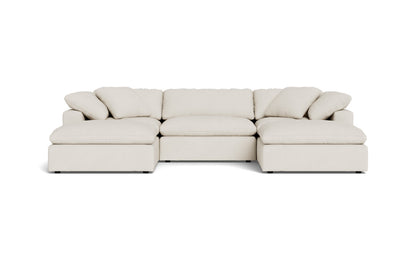 Fluffy 3 Piece Sofa W/Double Ottoman - Curious Snow