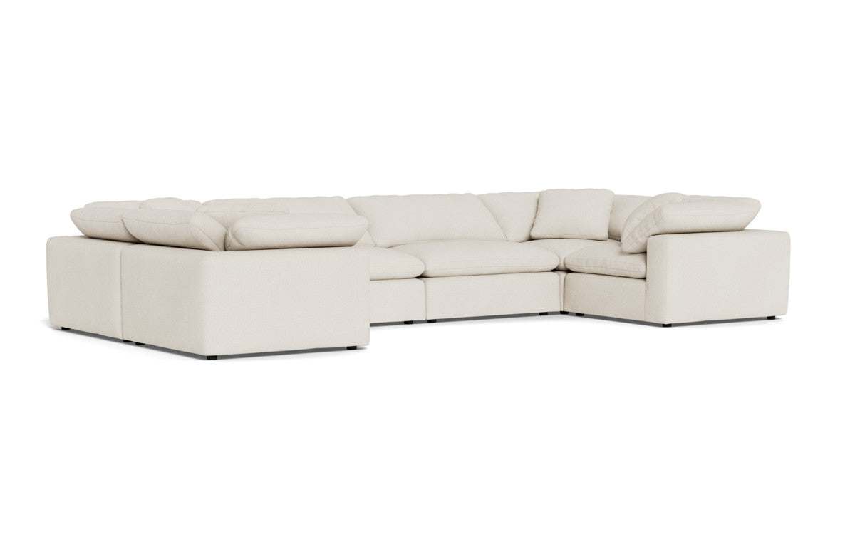 Fluffy 4 Corner U Sectional - Curious Snow