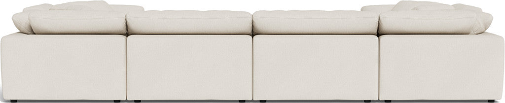 Fluffy 4 Corner U Sectional - Curious Snow