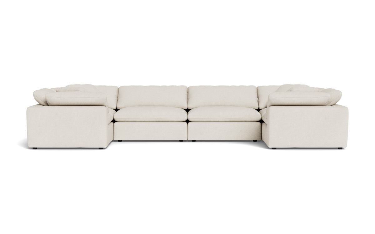 Fluffy 4 Corner U Sectional - Curious Snow