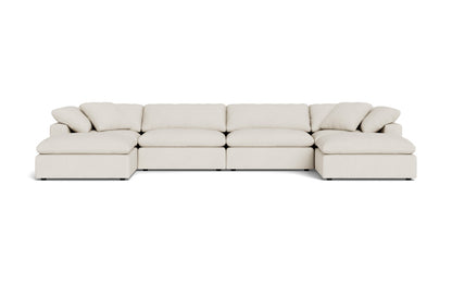 Fluffy 4 Piece Sectional W/Double Otto - Curious Snow